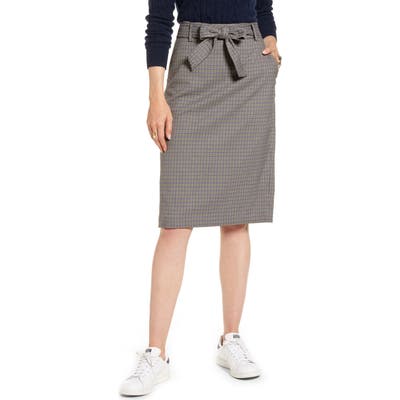 Petite 1901 Houndstooth Pencil Skirt, Brown