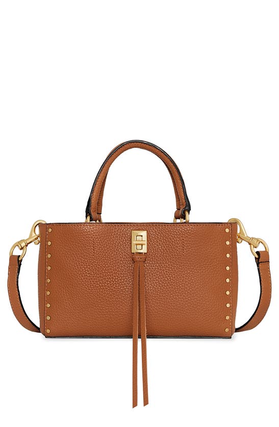 Shop Rebecca Minkoff Darren Leather Top Handle Bag In Caramello
