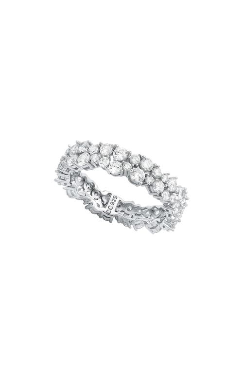 Cubic Zirconia Cluster Eternity Ring in Platinum