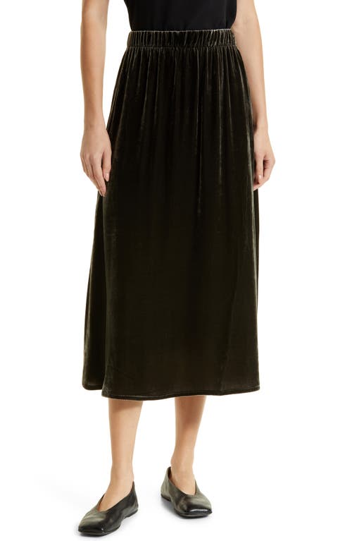 Eileen Fisher Velvet A-Line Midi Skirt in Woodland at Nordstrom, Size X-Small