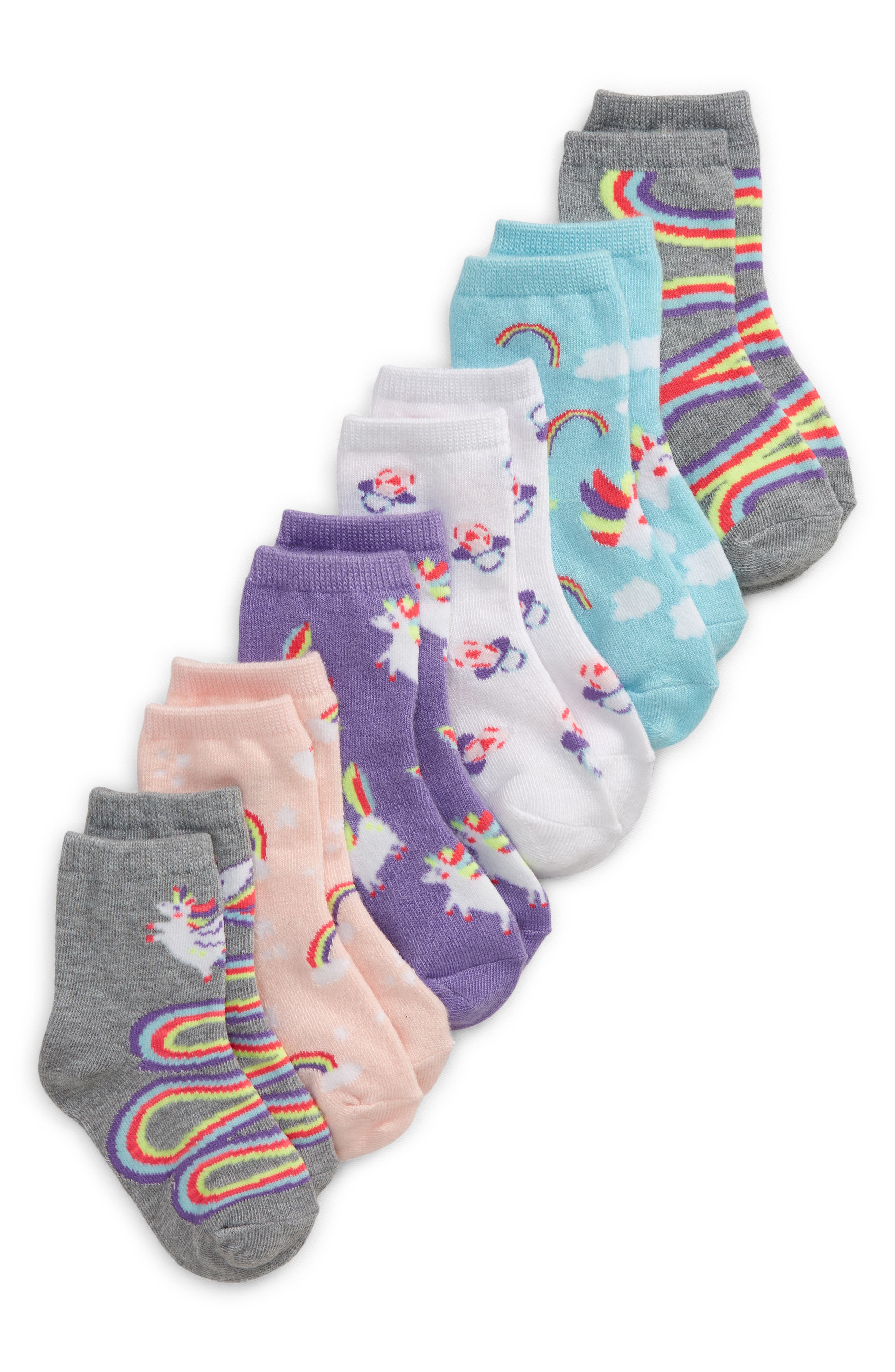 Nordstrom Clothing Underwear Socks Kids Assorted 6-Pack Quarter Socks in Silly Unicorn Pack at Nordstrom 