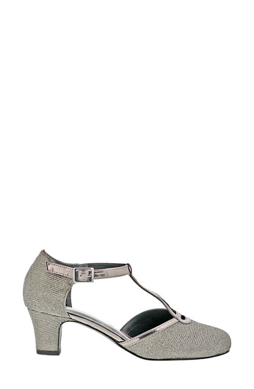 Ros Hommerson Heidi Kitten Heel Pump In Silver Iridescent Glitter