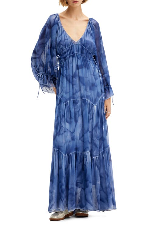 Jamila Tie Dye Maxi Dress in Blue