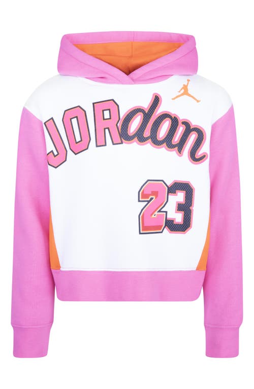Jordan Kids' Pink Pack Logo Hoodie in White