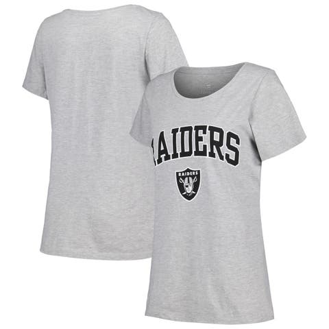 Women's Fanatics Branded Heather Gray Las Vegas Raiders Plus Size Arch ...