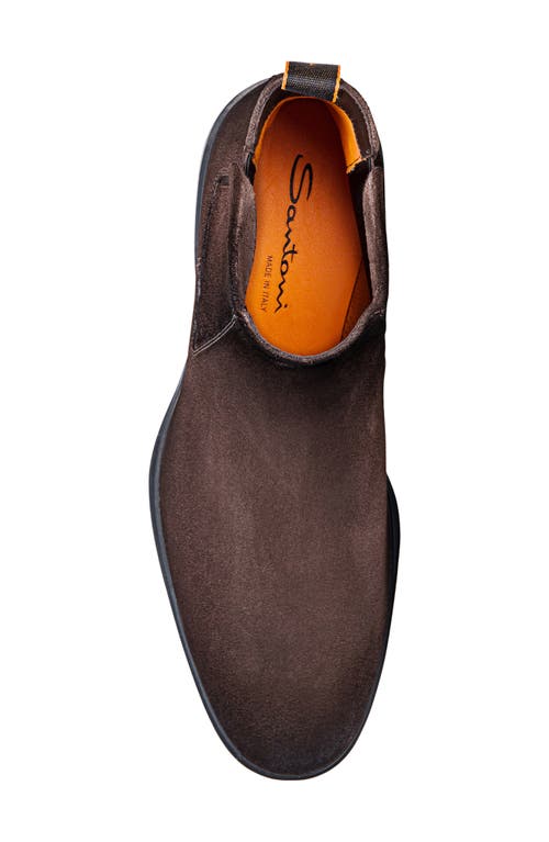 Santoni Detoxify Suede Chelsea Boots In Dark Brown