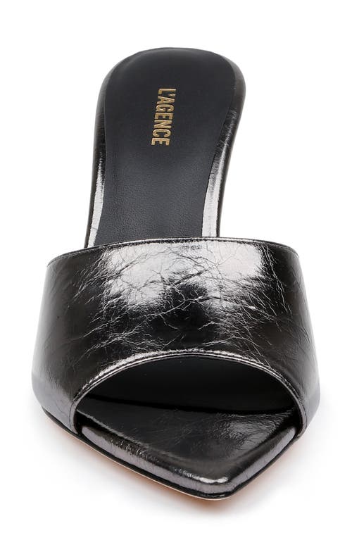 Shop L Agence L'agence Lolita Vii Slide Sandal In Gunmetal Leather