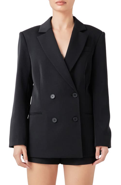 Shop Endless Rose Double Breasted Blazer In Black