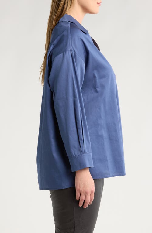 Shop Harshman Nyah Cotton Tunic Top In Indigo Blue