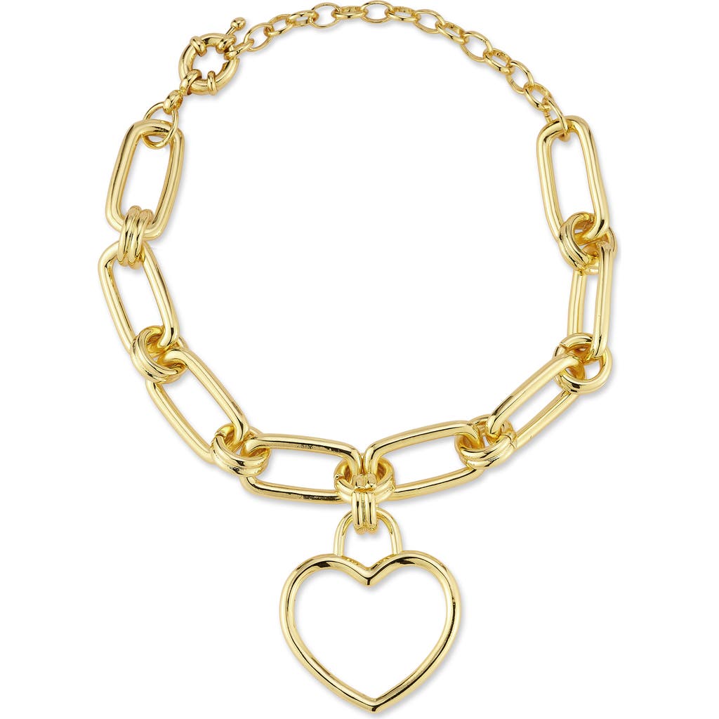 CHLOE & MADISON CHLOE AND MADISON OPEN HEART CHAIN LINK BRACELET