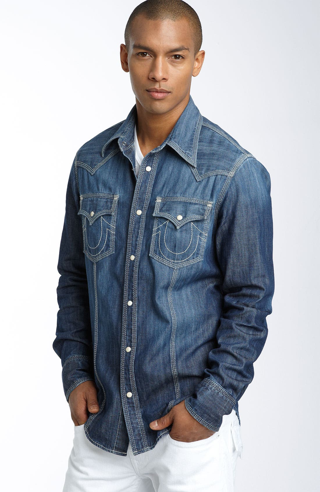 True Religion Brand Jeans 'Rocky' Trim Fit Denim Shirt Nordstrom