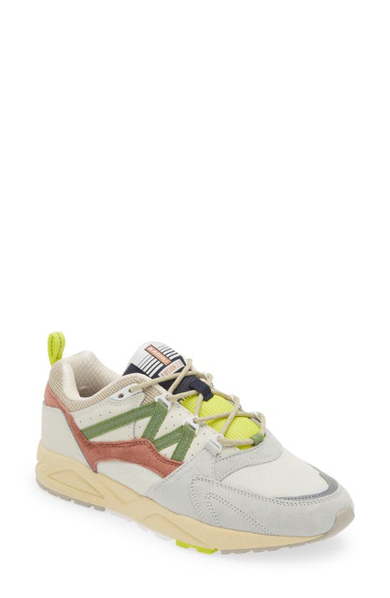 Shop Karhu Gender Inclusive Fusion 2.0 Sneaker In Lily White/ Piquant Green