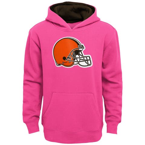 Outerstuff Cleveland Browns Boys Grey #1 Design Long Sleeve Hooded Sweatshirt, Grey, 100% Cotton, Size 4, Rally House