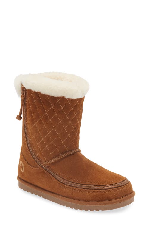 Quilted Genuine Shearling Boot in Chestnut