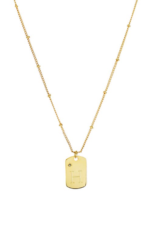 Panacea Initial Tag Pendant Necklace in Gold-H at Nordstrom