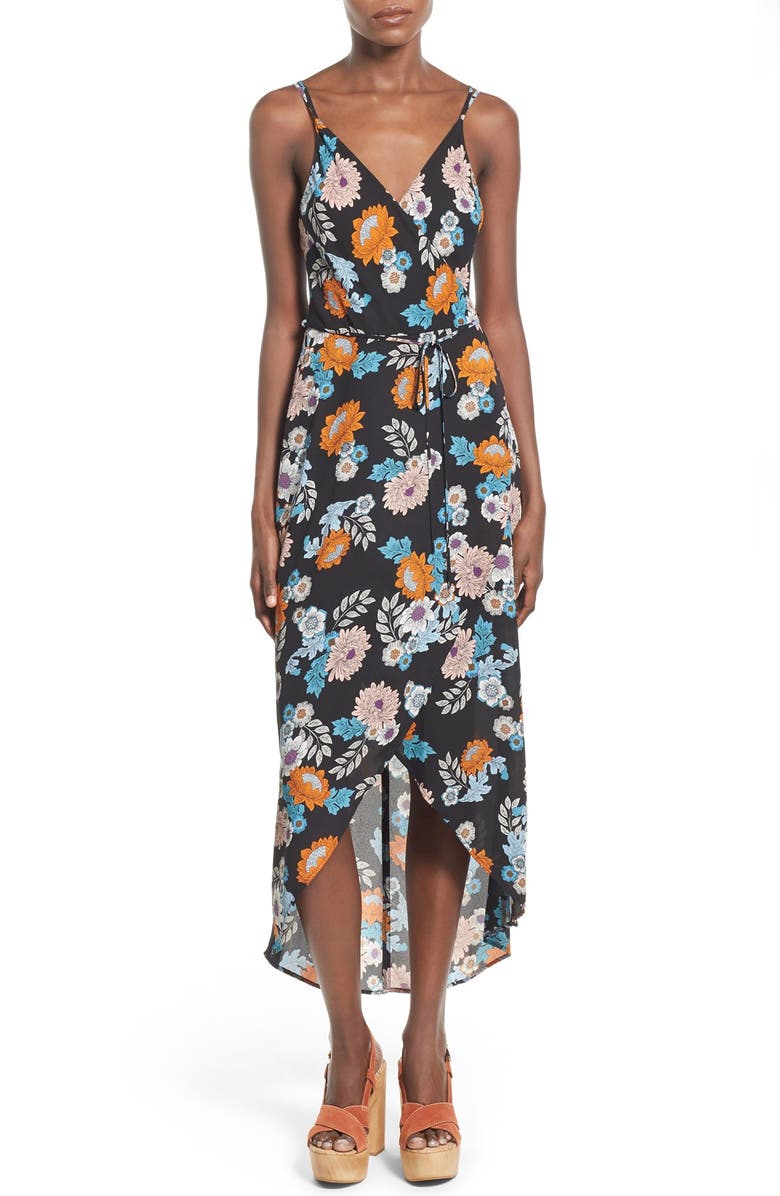 ASTR THE LABEL ASTR Wrap Front High/Low Dress, Main, color, 001