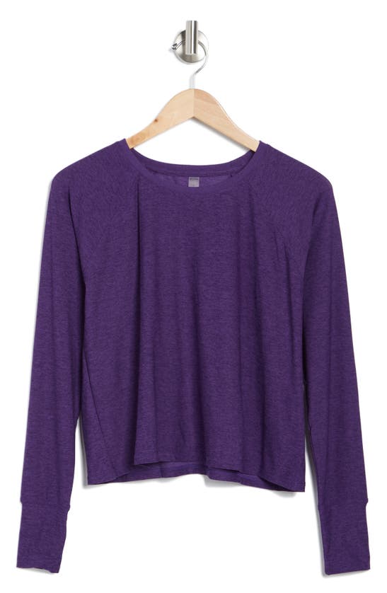 Beyond Yoga Featherweight Long Sleeve T-shirt In Purple Dahlia Heather