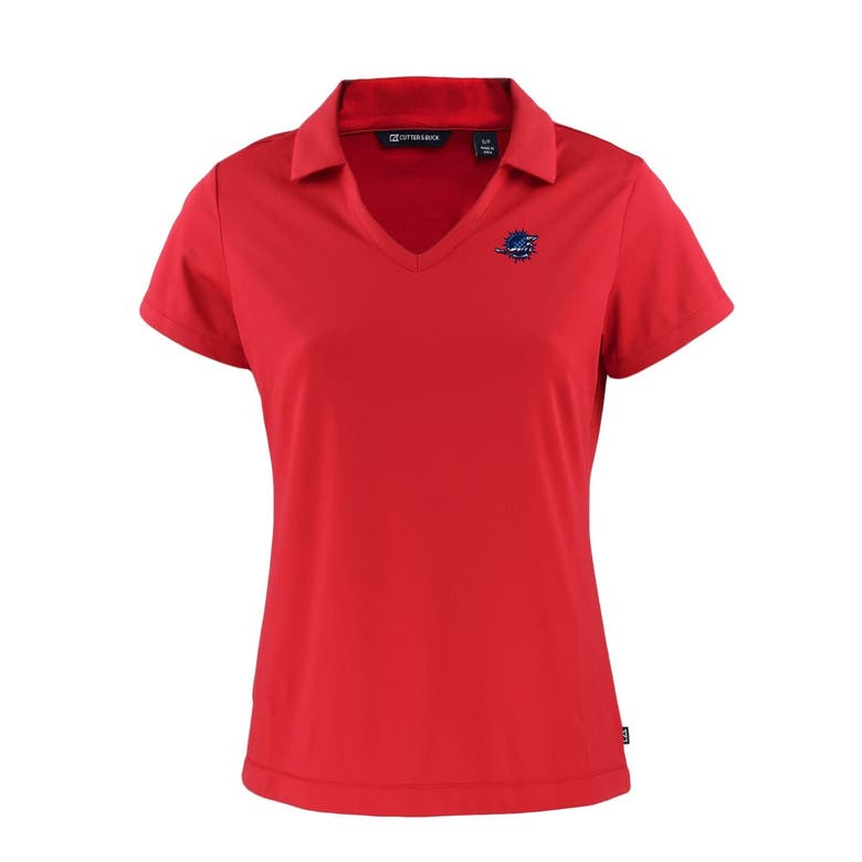 Shop Cutter & Buck Red Miami Dolphins  Daybreak Eco Recycled V-neck Polo