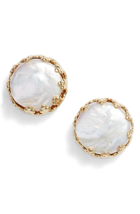 Sorrelli Isabella Polished Pearl Stud Earrings In Gold