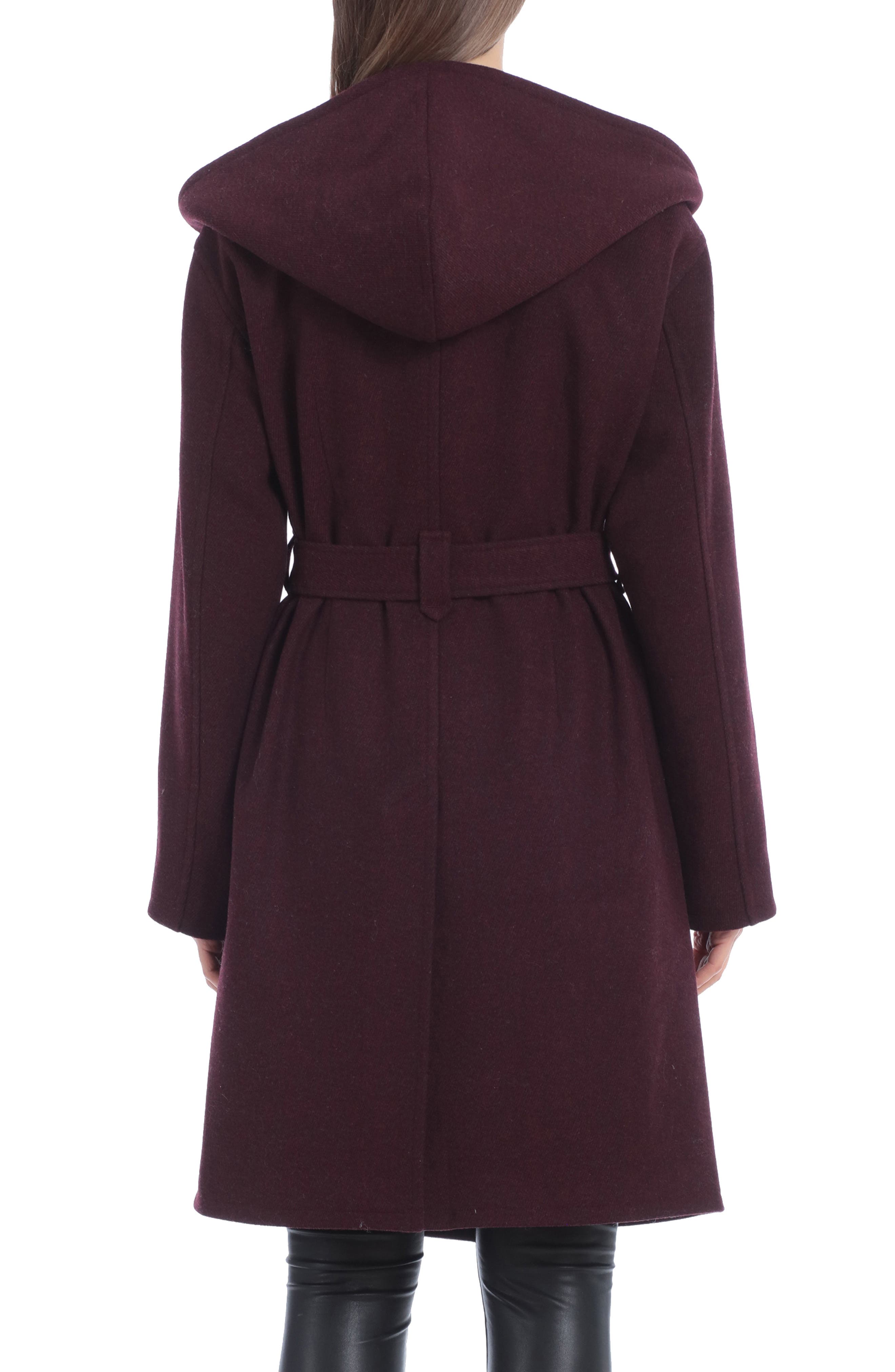 hooded wrap coat
