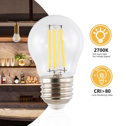 Shop Jonathan Y Classic Non-dimmable G45-4w Led Edison Bulbs With E26 Base, 80+ Cri, Warm White 2700k, 42 In Clear