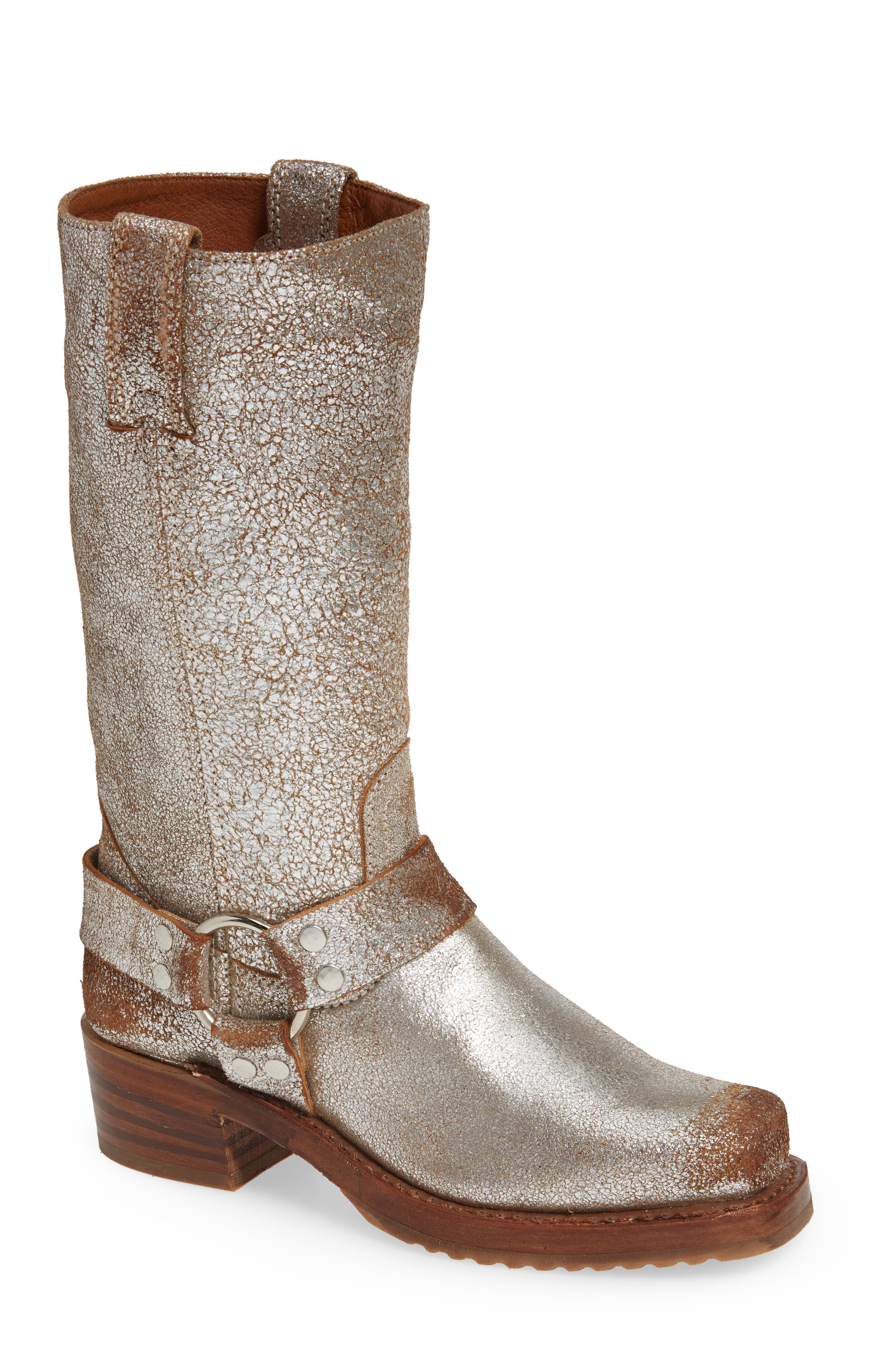 metallic frye boots