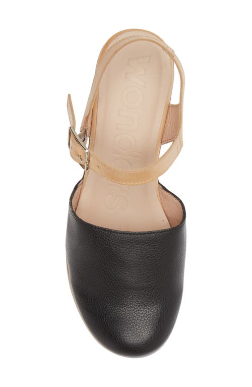 Shop Wonders Platform Clog In Wild Black/pergamena Sand