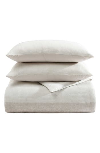 Vera Wang Chenille Waffle Stripe Duvet Set In Moonlight
