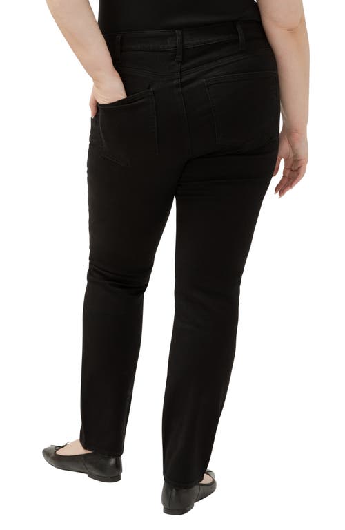 Shop Silver Jeans Co. Avery Curvy High Waist Slim Straight Leg Jeans In Black