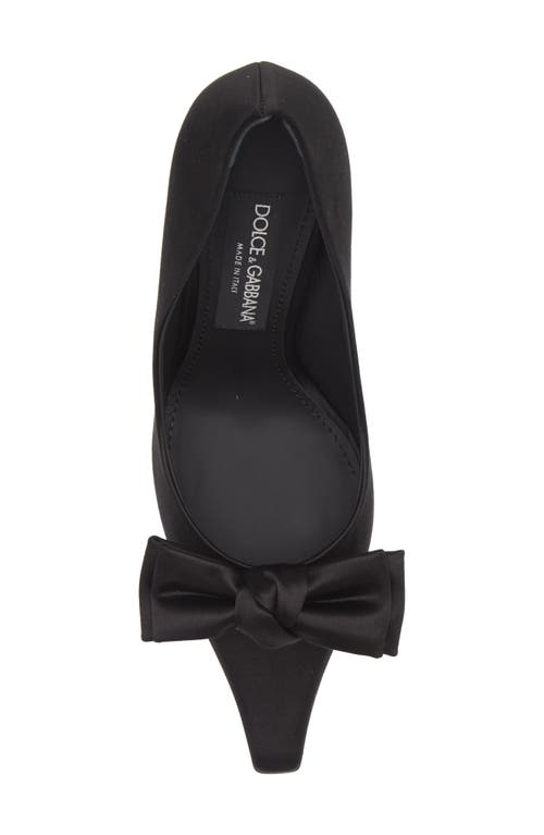 Shop Dolce & Gabbana Dolce&gabbana Mun Bow Satin Pump In Nero/nero