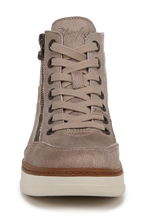 Blowfish Footwear Camden Wedge Sneaker In Mushroom Microsuede