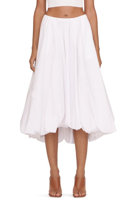 STAUD Mariposa Stretch Cotton Petal Hem Skirt in White