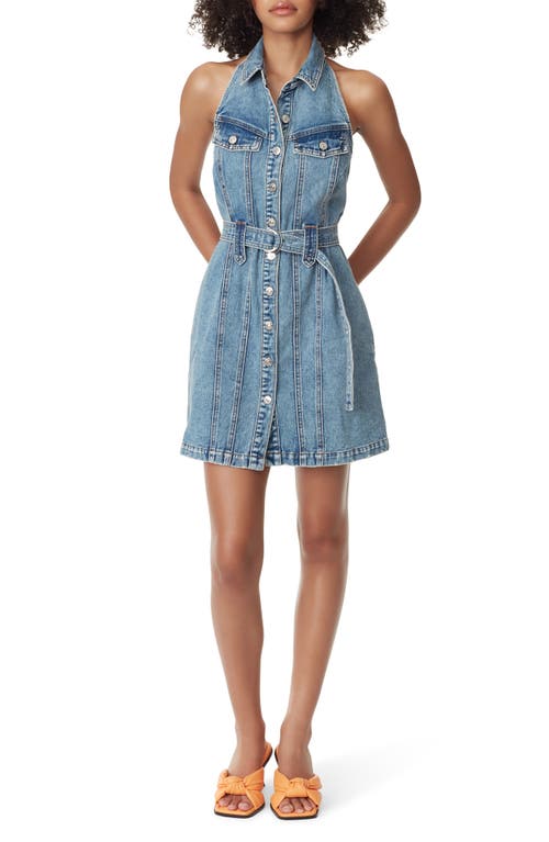 Circus NY Denim Halter Minidress in Kinetic