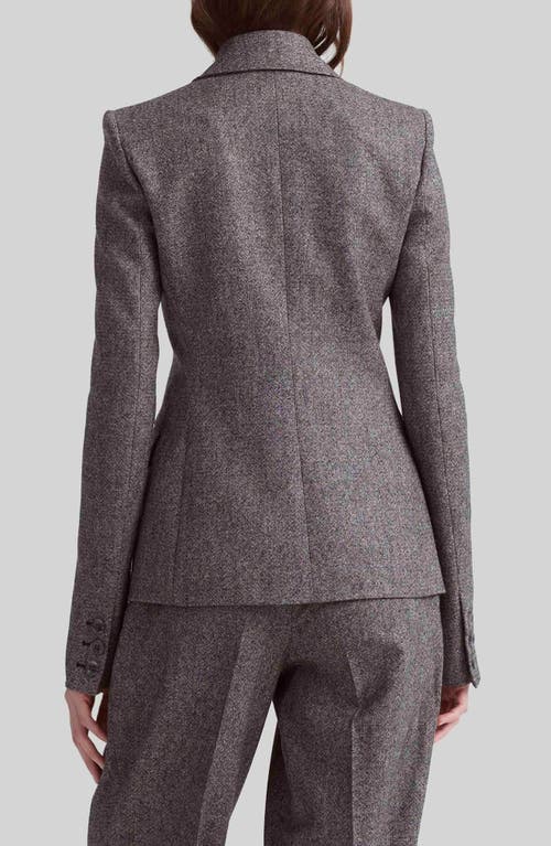 Shop Altuzarra Indiana Double Breasted Wool Blazer In Black Tweed