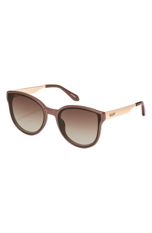 Shop Quay Date Night 54mm Round Sunglasses In Doe/brown