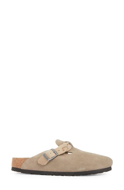 Shop Birkenstock Boston Braid Clog In Taupe