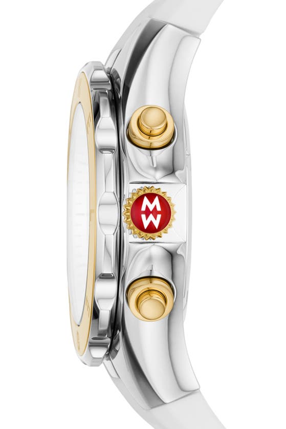 Shop Michele White Tahitan Jelly Bean Watch, 40 Mm In 2t Silver/gold White