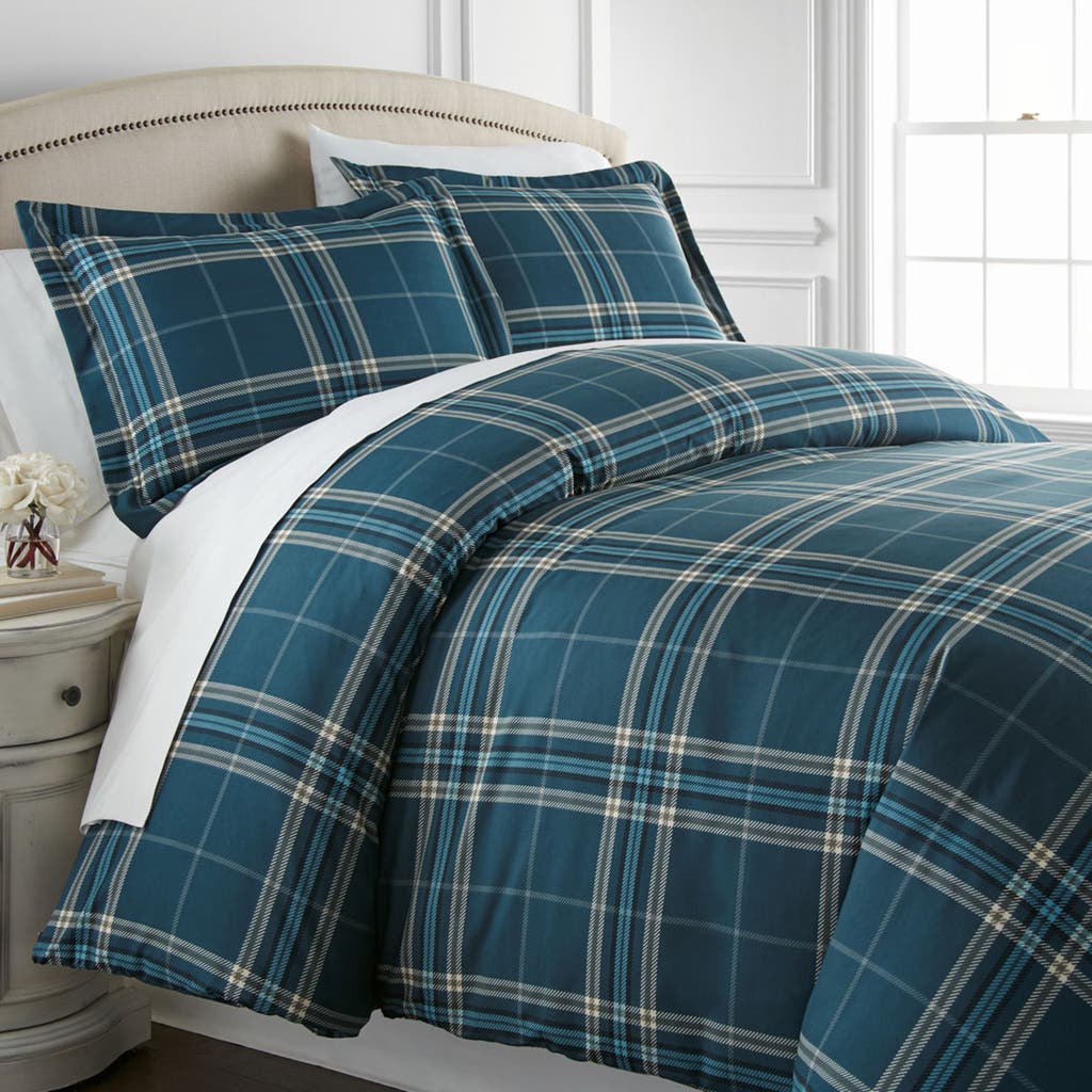 Southshore Fine Linens Premium Quality Vilano Springs Comforter Set In Plaid Blue