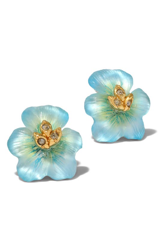 Shop Alexis Bittar Pansy Lucite® Flower Stud Earrings In Lake Pansy