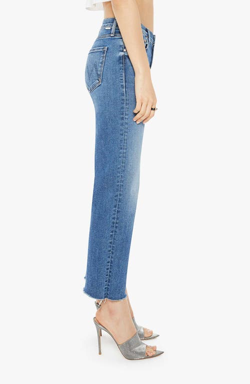 MOTHER MOTHER THE RAMBLER RAW HEM MID RISE ANKLE STRAIGHT LEG JEANS 