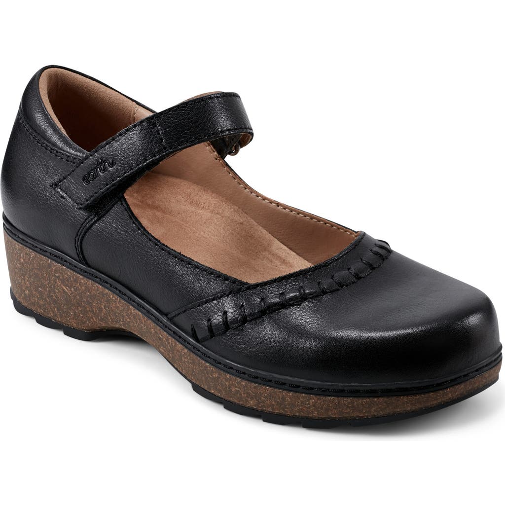 Earth Kalece Womens Adjustable Leather Mary Jane Heels In Black