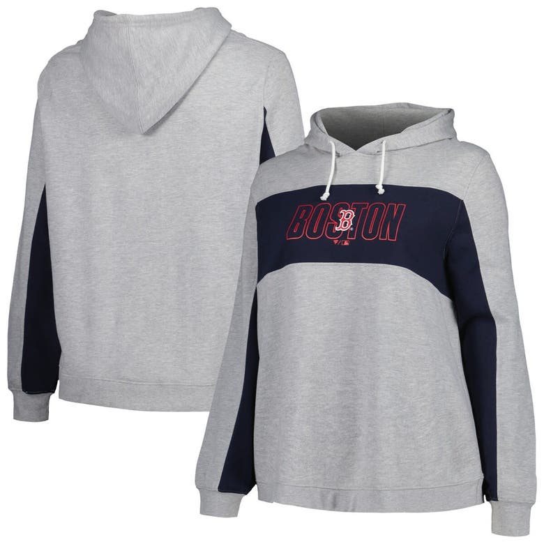 Shop Profile Heather Gray Boston Red Sox Plus Size Pullover Jersey Hoodie