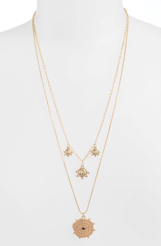 Shop Knotty Astrological Charm Layered Necklace In Gold