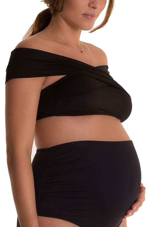 Lucia Bandeau Maternity Bikini Top in Black