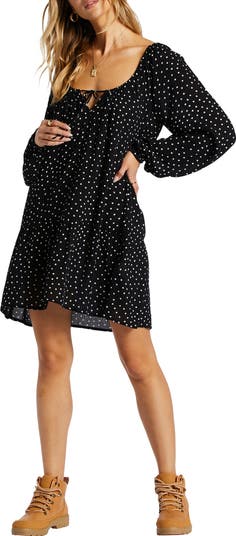 Billabong Lucky You Polka Dot Long Sleeve Dress Nordstrom