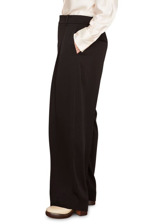 Vince Tailored Wide Leg Trousers In Black