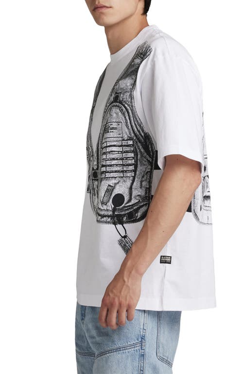 Shop G-star Archive Vest Boxy Organic Cotton Graphic T-shirt In White