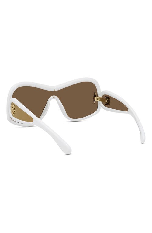 Shop Loewe Anagram 144mm Mirrored Mask Sunglasses In Ivory/brown Mirror