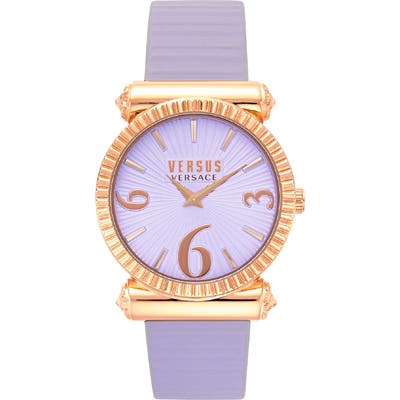 Versus Versace Republique Leather Strap Watch,