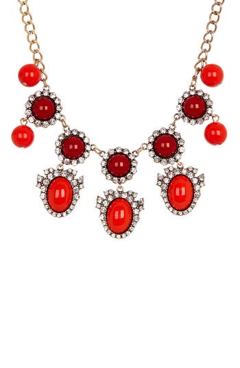 Olivia Welles Valera Drop Necklace In Red